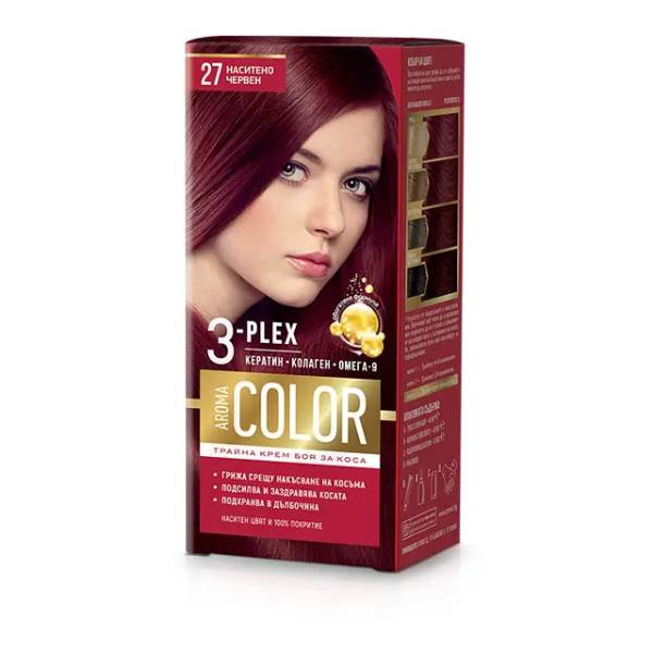 Боя за коса AROMA Color 3-Plex 27 Наситено Червен